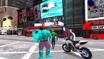 Халк и Человек-Паук Цвет удовольствие езда с мотоцикла и ABC песни детские песенки Детские песни