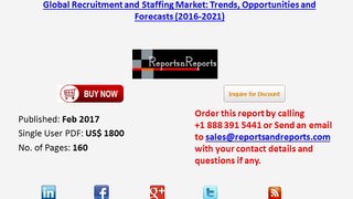 Recruitment and Staffing Market Analysis 2016 Historical Growth and Future Projections to 2021
