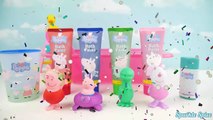 Color Changing Peppa Pig Bathtime Party with Mermaid Elsa Bath Paint Crayons Surprises LEA