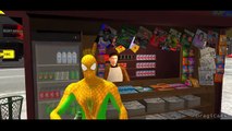 Spiderman Colors Yellow/Green & HULK Nursery Rhymes w/ Lightning McQueen Custom - Kids Songs HD