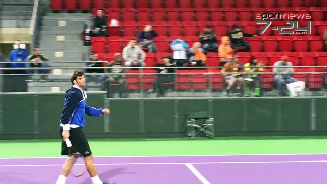 Séance d'entrainement de M. Jaziri avec Novak Djokovic
