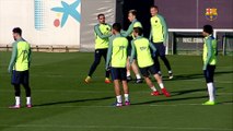 FC Barcelona training session: Final session ahead of trip to Madrid