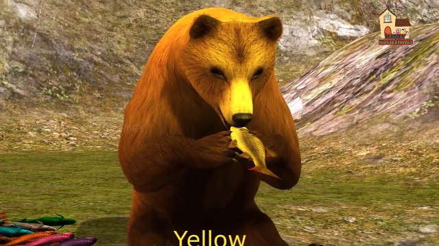 Learn colors with Color full fishes | Bear Eating fishes | Nursery colors rhymes and songs