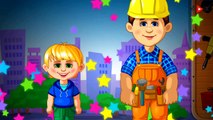 The Red Dump Truck, Crane and Excavator - Diggers and Builder -ildren