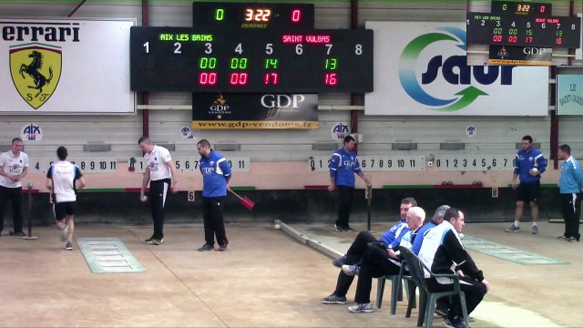 Premier tour, tir progressif, demi-finale aller, Aix-les-Bains contre Saint-Vulbas, Sport Boules, saison 2016/2017