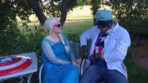 Frozen Elsa Loses Her Eyeballs! Spiderman w/Joker Funny Superhero Prank Movie in Real Life