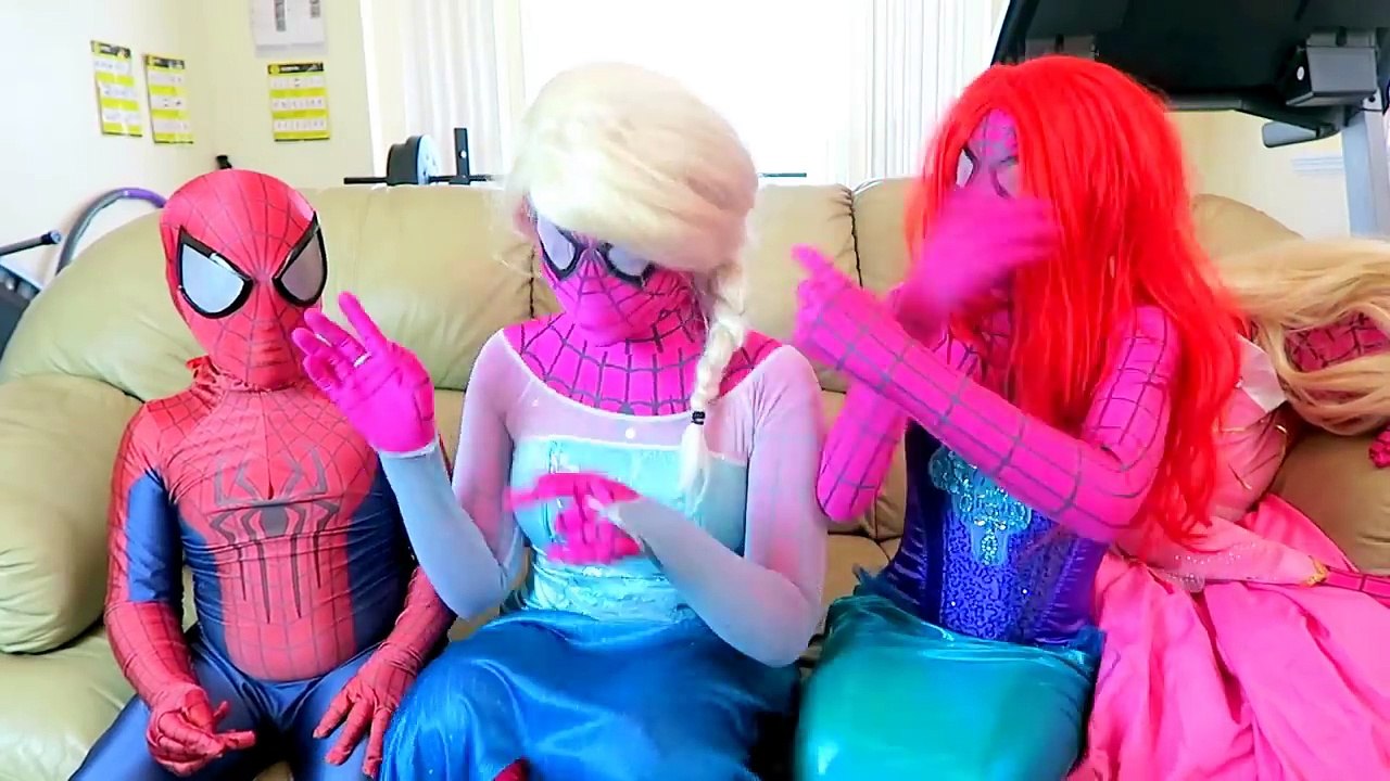 Spiderman vs Joker vs Frozen Elsa - Epic Pool Party! w/ Little Mermaid Ariel & Pink Spidergirl
