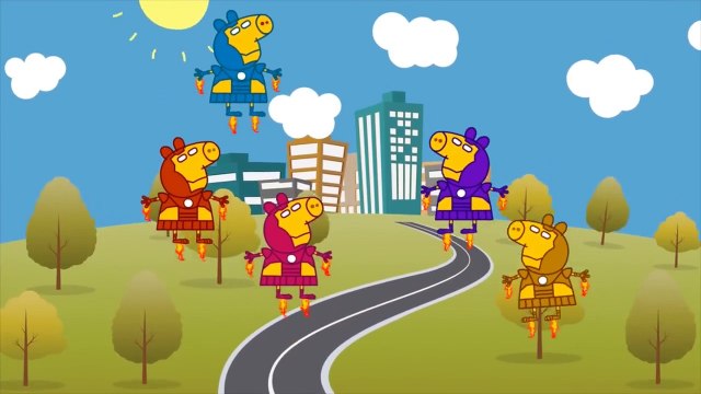 5 маленьких Пеппа Человек-Паук прыгает на кровати / детские стишки