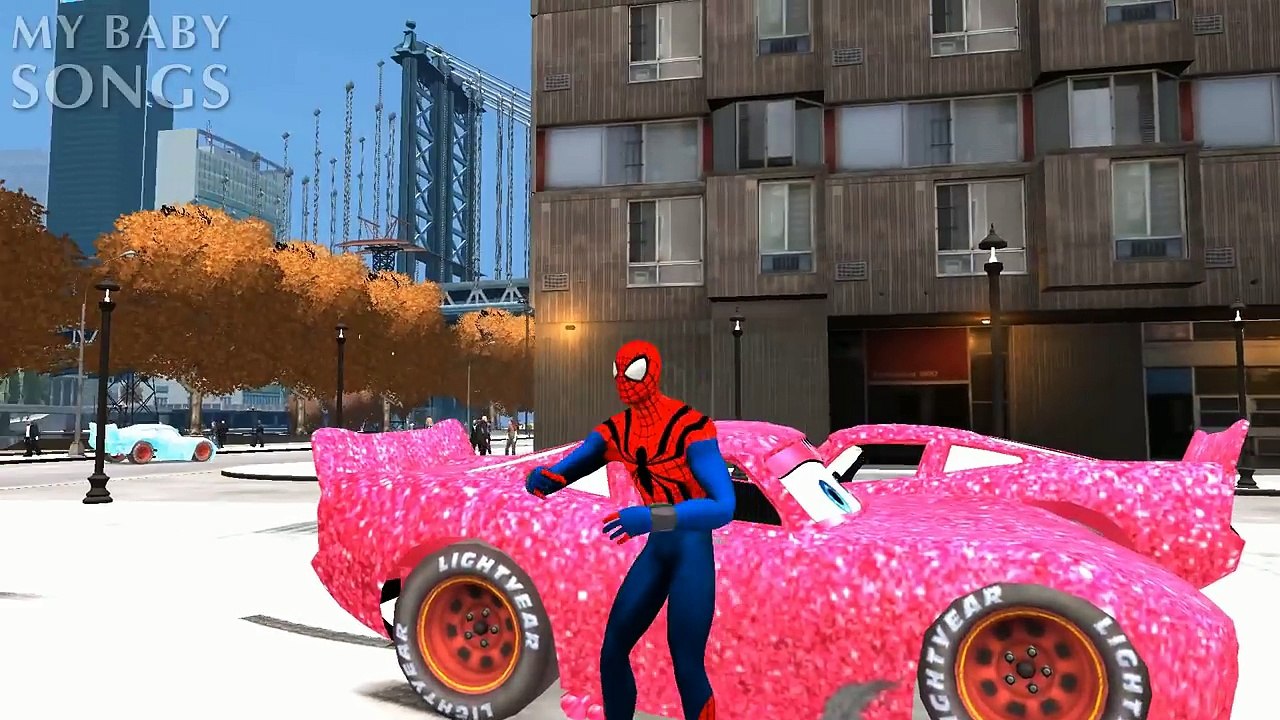 PINK SPIDERMAN & Frozen Elsa & Custom Lightning McQueen CARS - Fun Superhero Movie + Songs