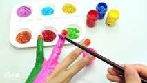 Body Glitter Painting Learning Colors for Children with Finger Family Nursery Rhymes
