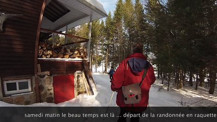 Randonnée raquette au bord du lac Tremblant
