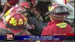 Cercado de Lima: pasajero quedó atrapado en combi tras choque