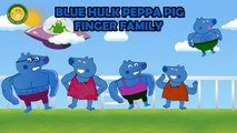 Peppa Pig Español Blue Hulk Super Hero in Real Life Finger Family Rhyme