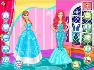 Frozen Disney Princess Games: Anna vs Ariel Fashion Show- Baby games for kids