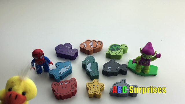 Abc Surprises Spiderman Vs Green Goblin Sea Animals Game Surprise Egg Toy