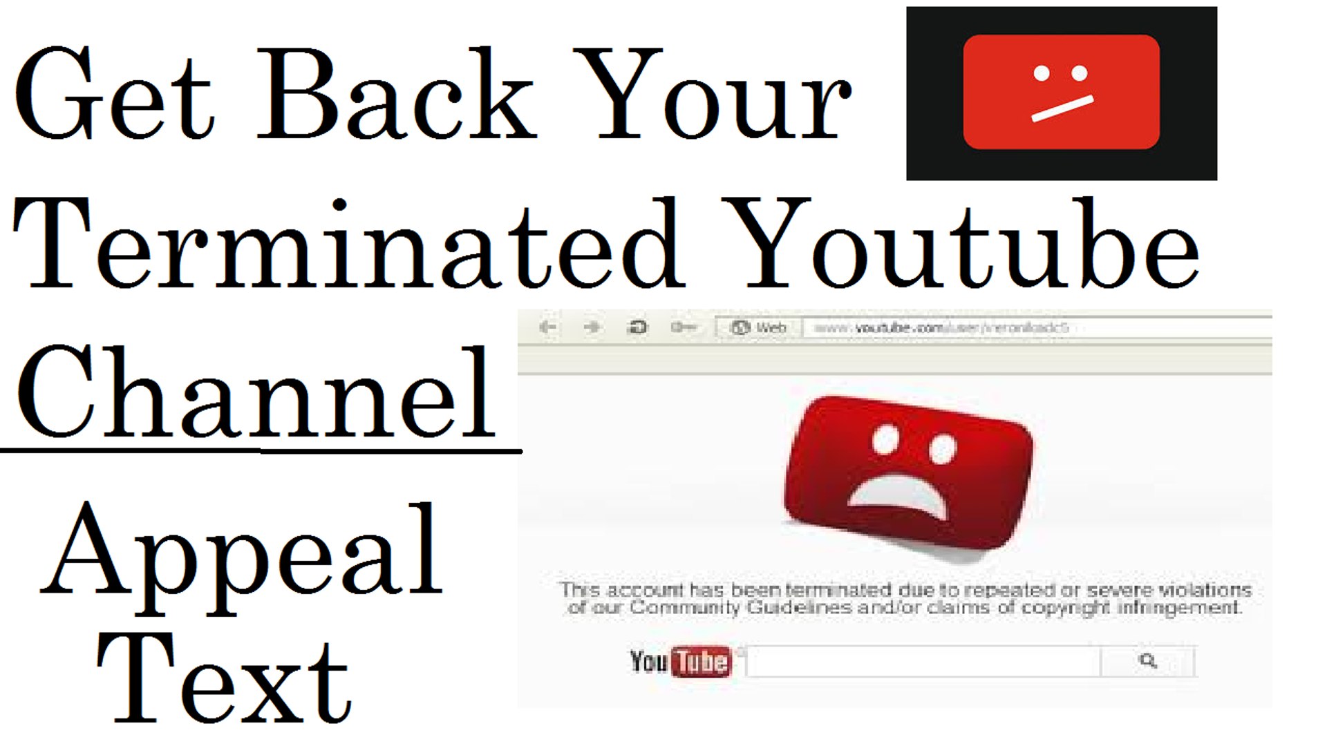 ⁣How to Get Back Terminated Youtube Channel ► Appeal Text