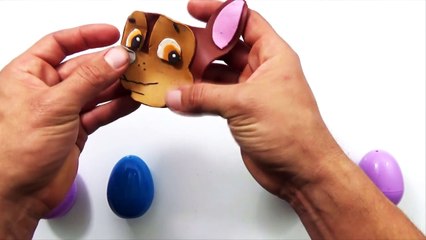 Paw Patrol CHASE Play Doh puzzle Surprise Eggs
