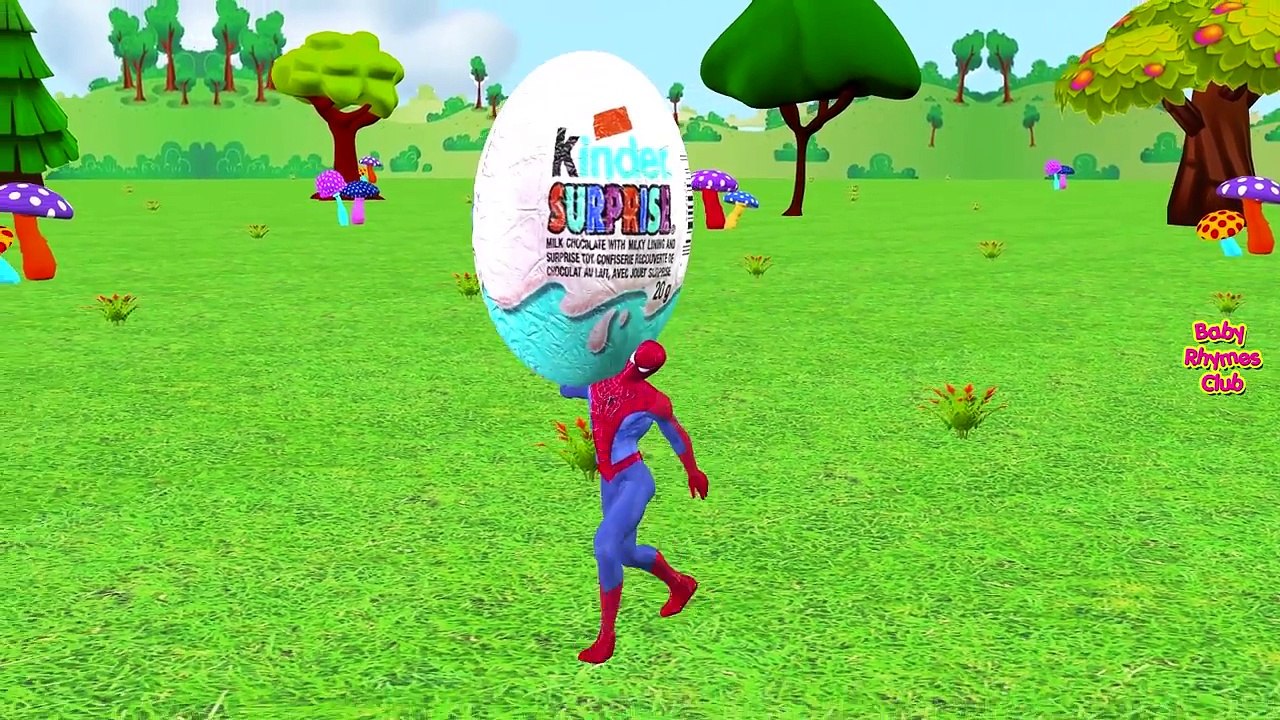 Suprise Egg Cars Finger Family Superheroes - Spiderman Hulk Finger Family Suprise Eggs Animals_9