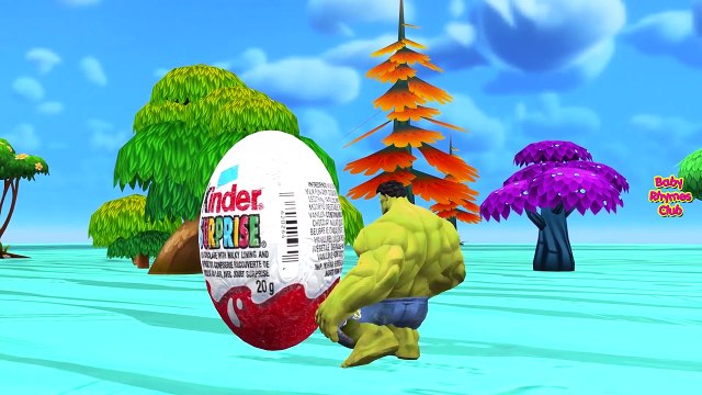 Suprise Egg Cars Finger Family Superheroes - Spiderman Hulk Finger Family Suprise Eggs Animals_3