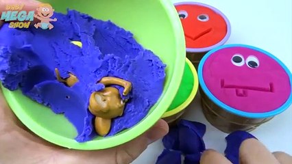 Play Dough Ice Cream Cups Surprise Toys Dora And Masha Paw Patrol Minions Tom and jerry