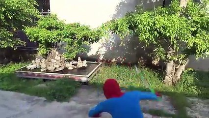 Spiderman protect Mother Elsa and Baby Spidey Joker Fun Superheroes