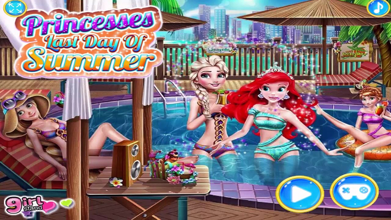 Princesses Last Day Of Summer - Princess Elsa,Anna and Ariel Video For Girls