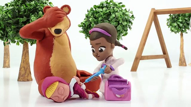 MASHA vs DOCTOR SYRINGE Doc McStuffins Stop Motion w/ Spiderman Prank Joker Superhero Pran