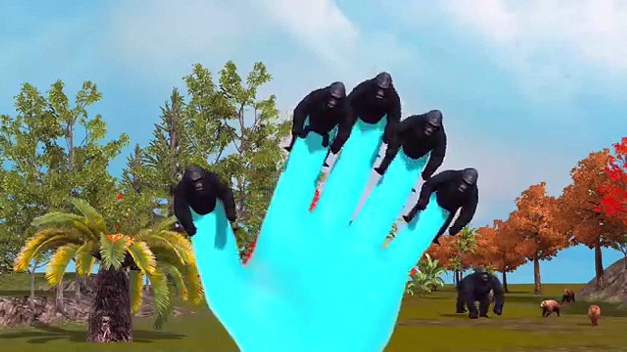 3D animated Colors Gorilla Finger family - Animals Dinosaur Daddy Finger family Rhymes for