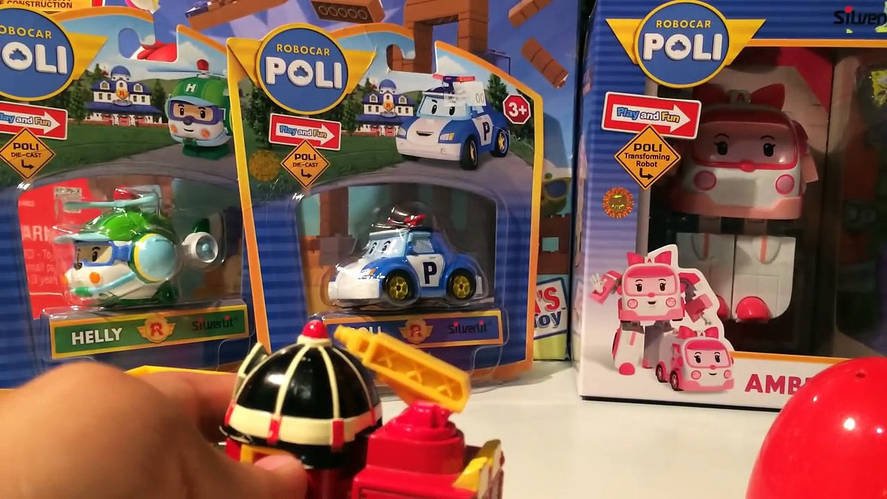 Киндеры с Игрушками Робокар Поли Рой обзор на русском языке.Unboxing Kinder Eggs Roboсar P