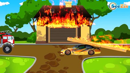 FIRE TRUCK & Vehicles for Kids in Cars Cartoon for Toddlers w Cars for Children