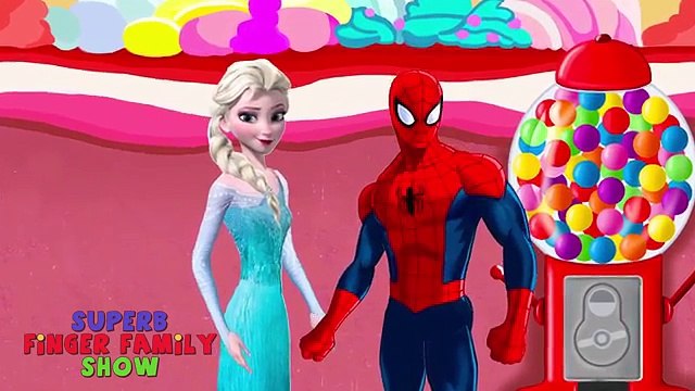 Spiderman vs Elsa - DISTORTING Mirror FROZEN ELSA Finger Family Superheroes Joker Malefice