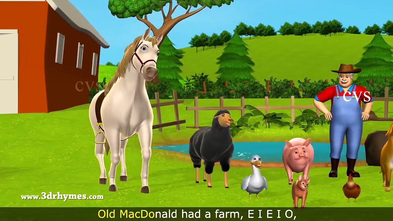 Old MacDonald Had A Farm 3D Animation English Nursery Rhymes & Songs for children