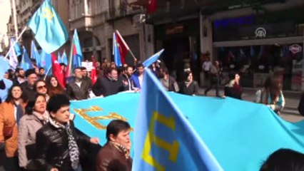 Kırım Türklerinden Kırım'ın Işgali Protestosu