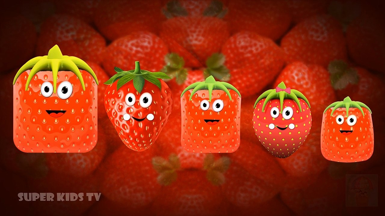 The Finger Family Strawberry Family 3D Nursery Rhyme | Strawberry Finger Family Songs