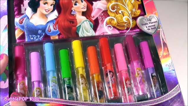 Disney Princess Bonanza 3! Lip Gloss Bag Mirror Bows! Pocahontas Ariel ELSA Frozen Makeup! FUN