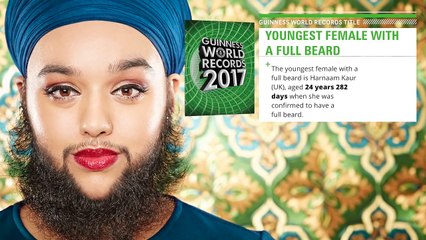 Youngest female with a full beard - Meet the Record Breakers