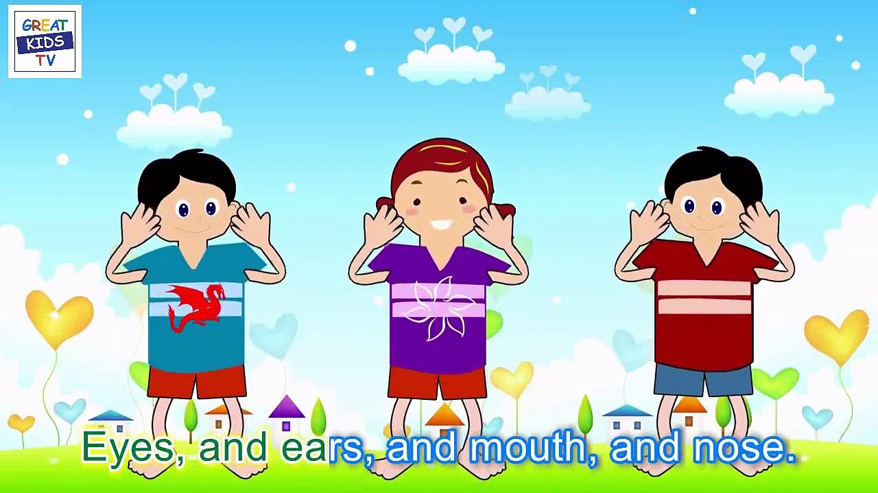 Head Shoulders Knees and Toes - Children Nursery Rhyme with Lyrics - Kids Songs
