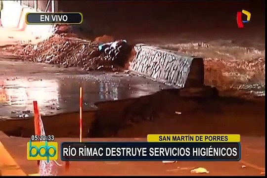 SMP: río Rimac se desborda en el Puente Dueñas