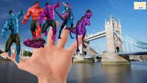 Colors Hulk Finger Family with Spiderman and Avengers and Superhero Nursery Rhymes