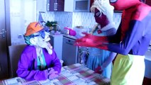 Vampire vs Frozen Elsa & Spiderman w/ Superman Maleficent Joker Pink Spidergirl! Superhero