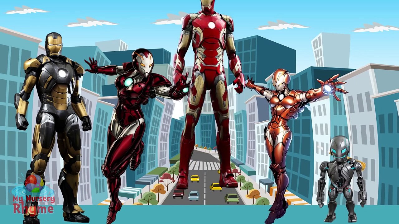 Iron Man Finger Family Song - Kids Nursery Rhymes with Superhero