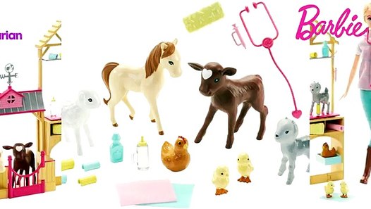 barbie farm vet doll and playset