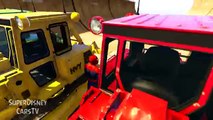 TRACTOR PARTY & COLORS Spiderman Cars Cartoon with Nursery Rhymes Songs for Kids and Child