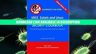 ebook download Unix, Solaris and Linux: A Practical Security Cookbook: Securing Unix Operating