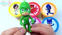 Сups Stacking Play Doh Clay PJ MASKS Disney Superheroes Surprise Toys Learn Colours in English