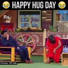 Comedy nights with kapil ramdeo baba funniest hug day scene