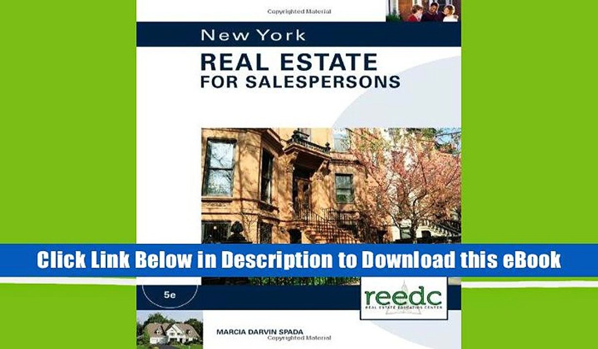 eBook Free New York Real Estate for Salepersons, Special Education: for the Real Estate Education