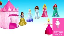 Disney Princess Dress up Party with Ariel , Aurora, Elsa ,Cinderella Dolls , princesas da Disney