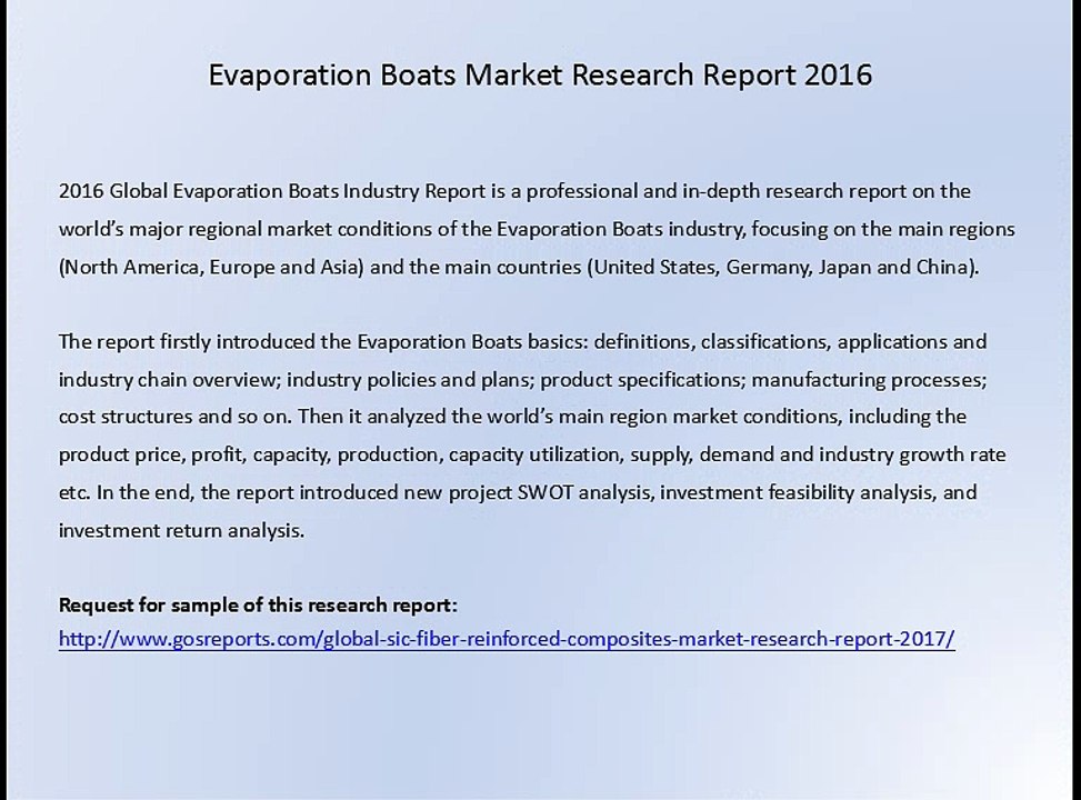 Evaporation Boats Market Research Report 2016