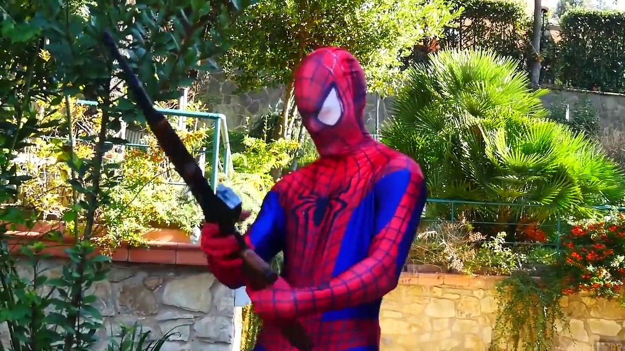 Spiderman Frozen Elsa Prank S W A T and BANK Robber! w Policeman Maleficent Superhero in r